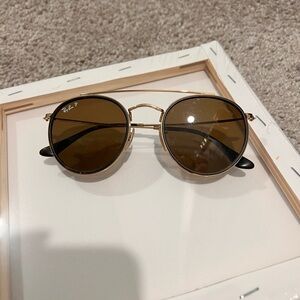 Ray-Ban Classic Gold Sunglasses with Brown Lenses